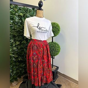 Red Textile design skirt